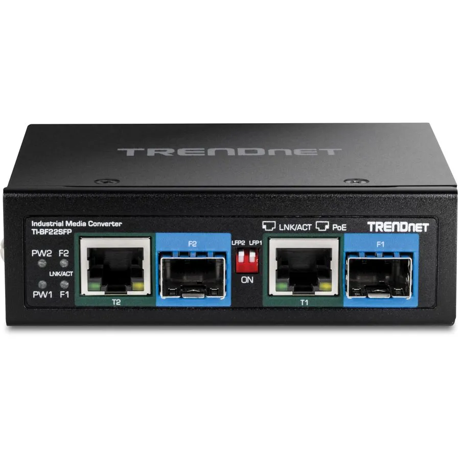 Медиаконвертер TRENDnet 2-Port Industrial SFP to Gigabit PoE++ Media Converter T — фото лота 1