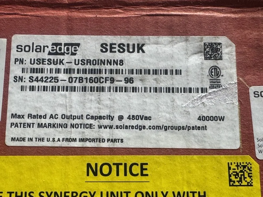 Энергооборудование SOLAREDGE Three Phase Synergy Unit 40000W USESUK-USR0INNN8