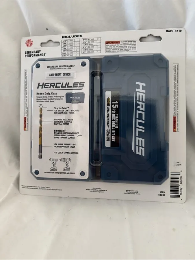 Режущий инструмент Hercules Titanium Drill Bit Set HA23-HX10 — фото лота 1
