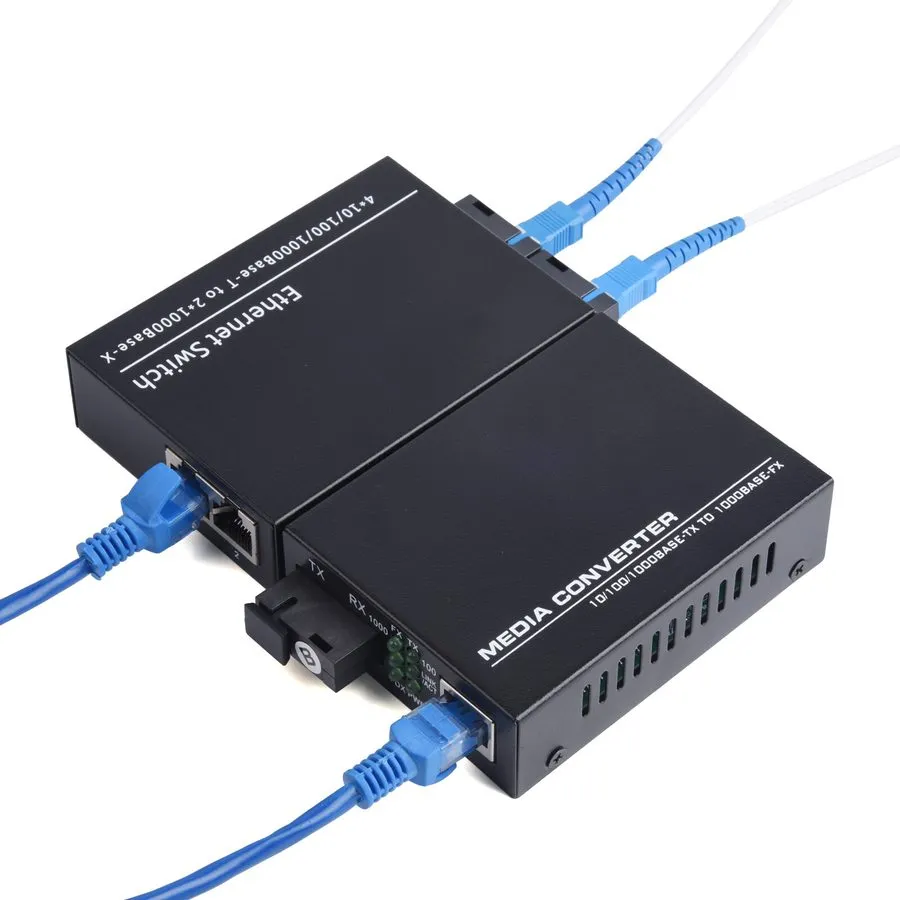 Медиаконвертер Gigabit Fiber Optical Converter 10/100/1000M Single Mode 2Fiber t — фото лота 1