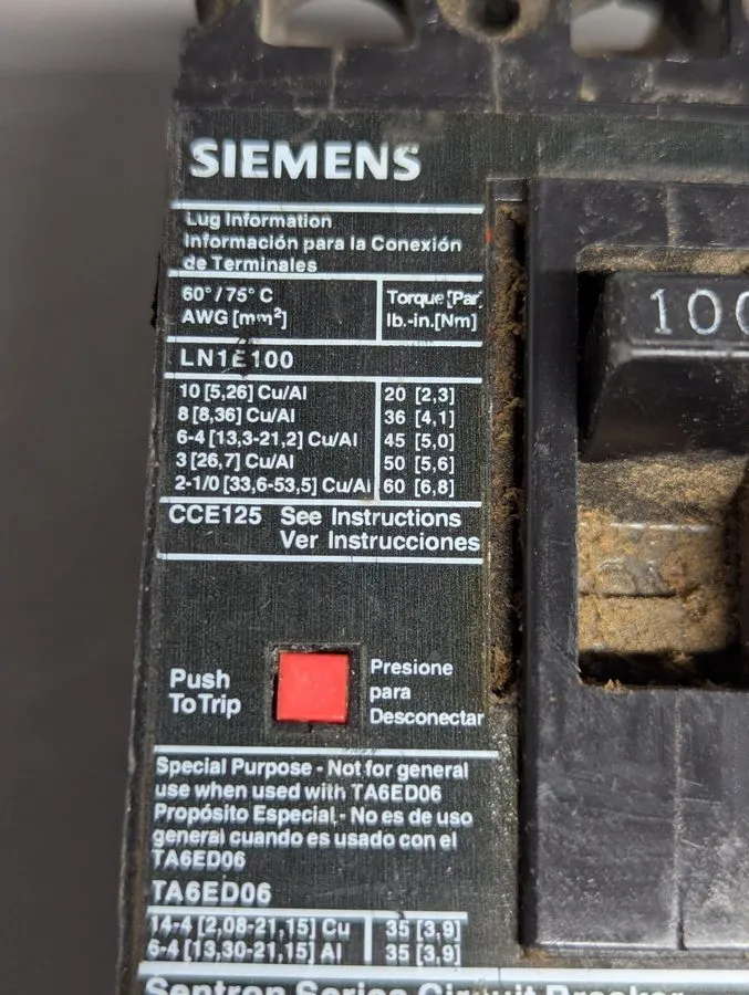 Автоматический выключатель Siemens Sentron Circuit Breaker HED43B100 3P 100 Amp 