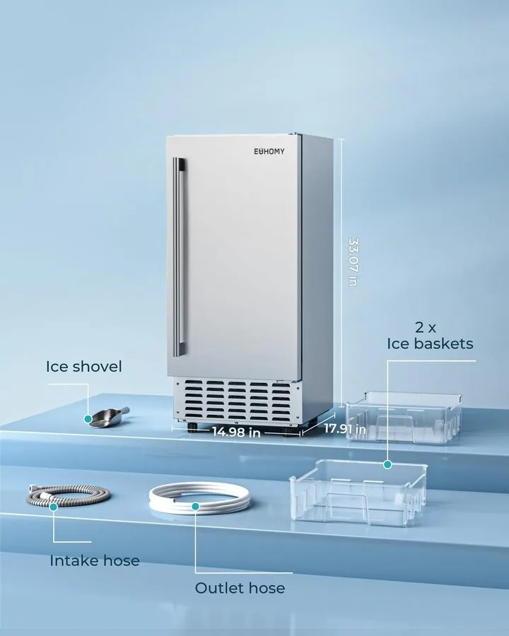 Льдогенератор Nugget Ice Machine Commercial Undercounter Ice Maker 66Lbs/Day, Bu