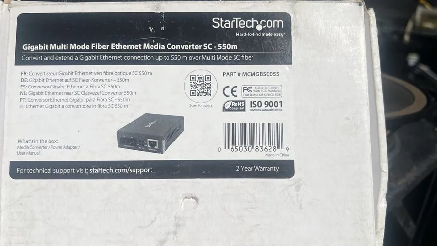 Медиаконвертер StarTech Gigabit Multi Mode Fiber Ethernet Media Converter SC-550