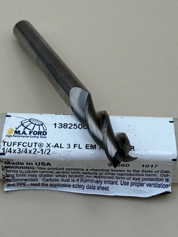 Режущий инструмент M.A.Ford® TuffCut® X-AL 3 Flute End Mill Finisher 1/4x3/4x2-1 — фото лота 1