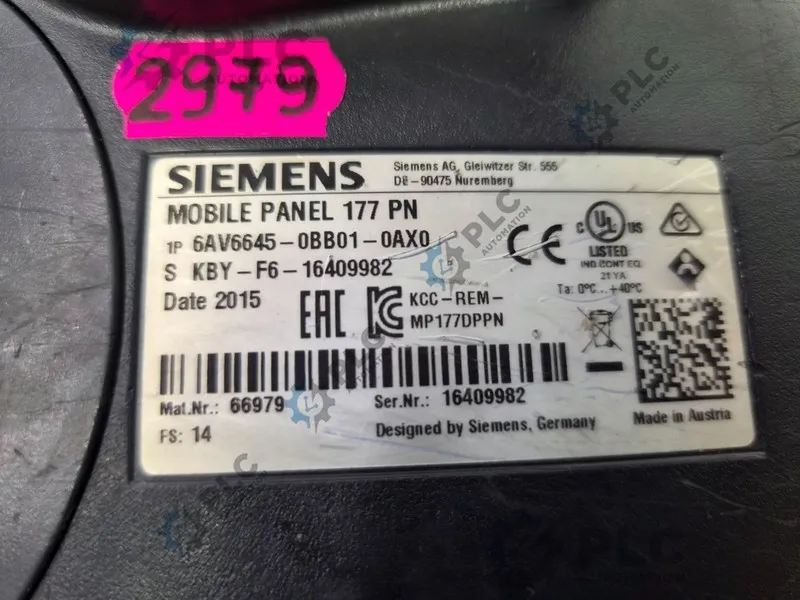Панель оператора +Siemens SIMATIC Mobile Panel 177 PN HMI Operator Panel; 6AV664