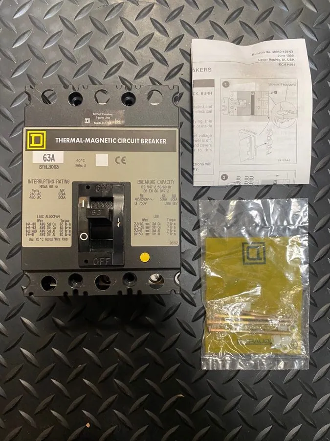 Автоматический выключатель Square D SFHL SFHL3063 3 Pole 63 Amp 240/480V Circuit
