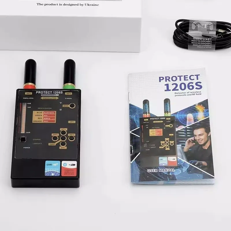Тестер KJB Professional Digital DD1206 RF WiFi GSM Bug Detector Counter Surveill — фото лота 1