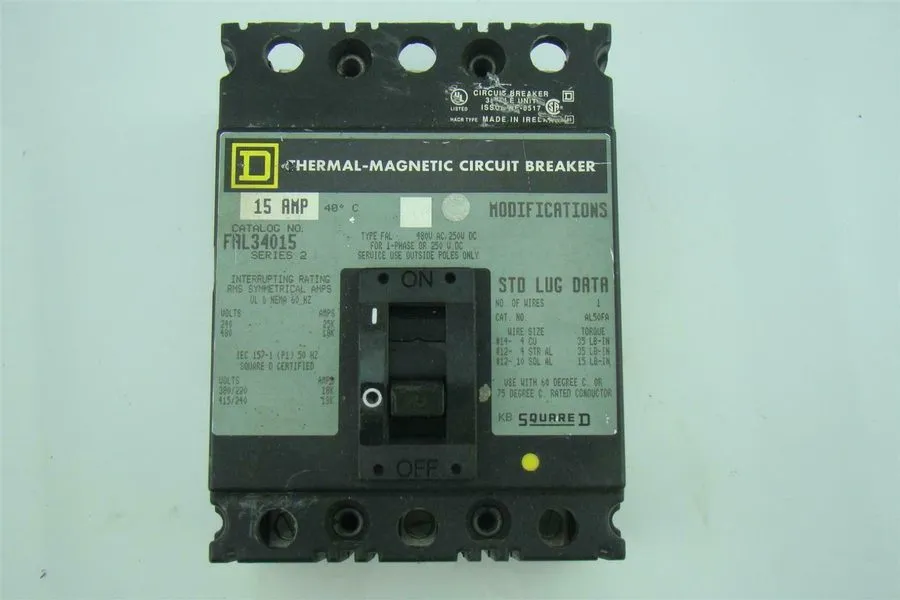 Автоматический выключатель Square D FAL34015 Circuit Breaker, 15A, 480V AC, 250V