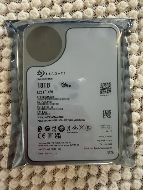 Жёсткий диск Seagate Exos X20 ST18000NM003D 18TB SATA 6Gb/s 7200 3.5" Enterprise — фото лота 1