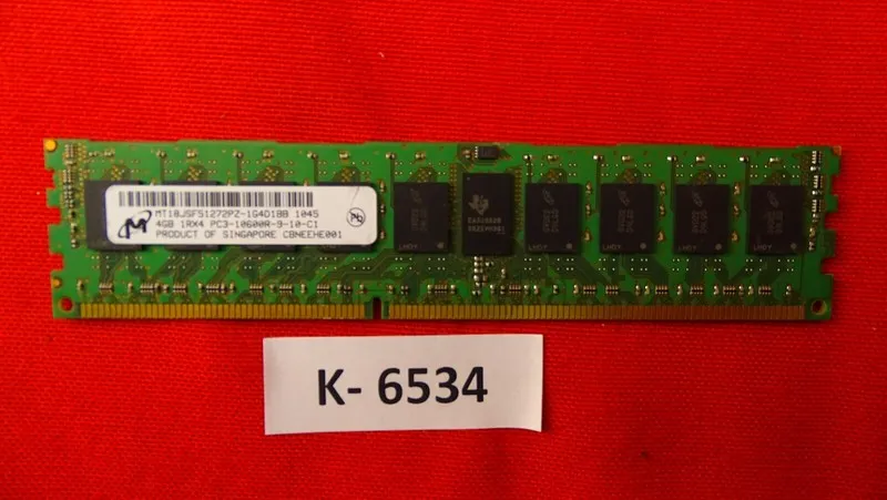Модуль памяти Micron 4Gb PC3-10600R ECC MT18JSF51272PZ-1G4D1BB DDR3-1333MHz