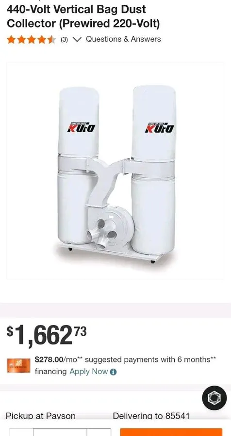 Оборудование ЧПУ KUFO SECO 3HP UFO-102B3 BAG DUSTCOLLECTOR (New Special List ) — фото лота 1