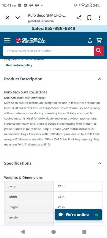 Оборудование ЧПУ KUFO SECO 3HP UFO-102B3 BAG DUSTCOLLECTOR (New Special List ) — фото лота 4