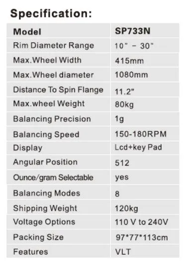 Балансировочный станок Coseng SP733N Tire Wheel Balancer 10-30" Rim LCD Keypad R — фото лота 1