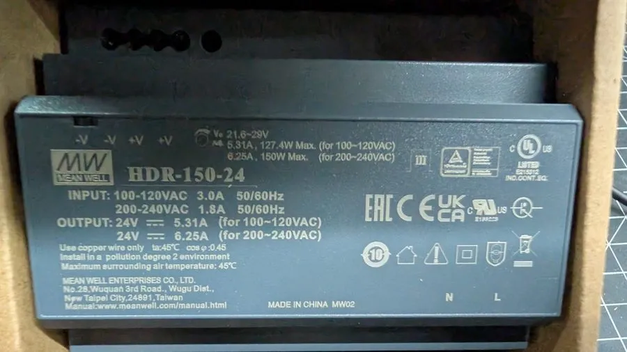 Блок питания Mean Well HDR-150-24 DIN Rail Power Supply 24VDC 6.25A 150W AC-DC