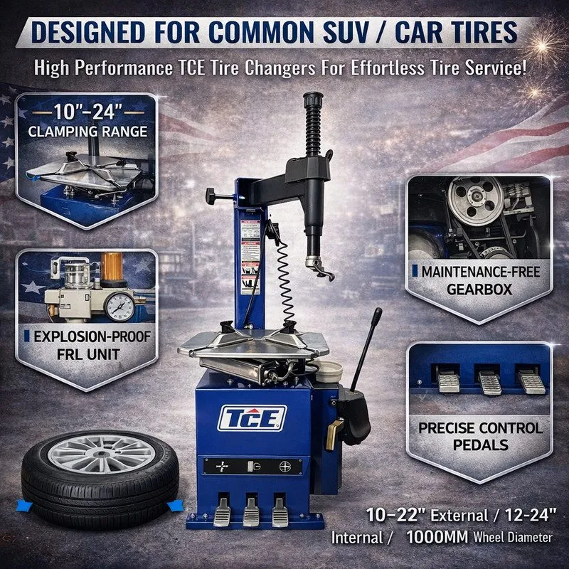Шиномонтажный станок TCE 3-Pedal Tire Changer, Heavy-Duty Tire Mounting Wheel Ma — фото лота 2