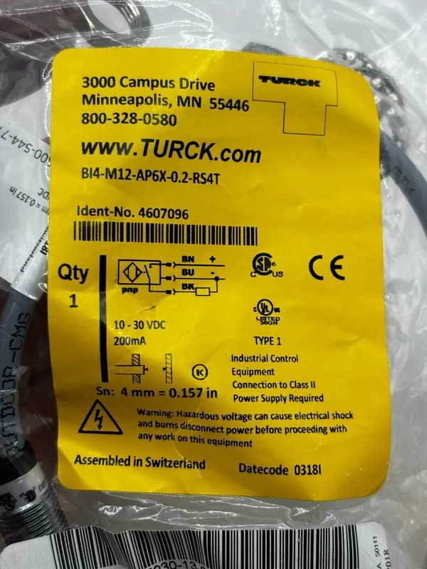 Датчик приближения Turck BI4-M12-AP6X-0.2-RS4T 4607096 Barrel Proximity Sensor 1 — фото лота 1