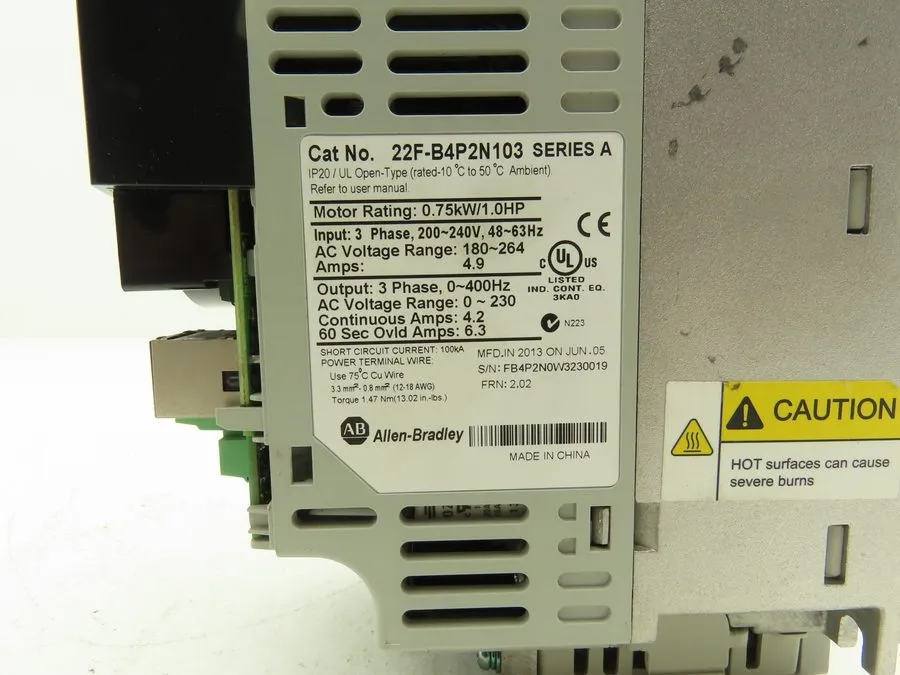 Частотный преобразователь ALLEN BRADLEY POWERFLEX 4M AC DRIVE 240V 22F-B4P2N103