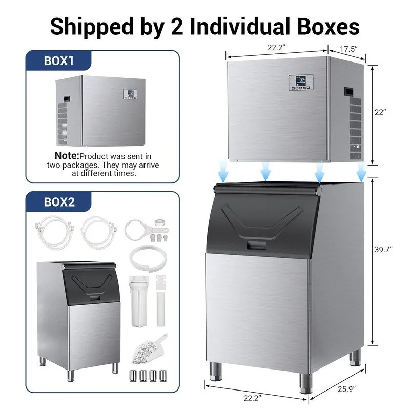 Льдогенератор Commercial 550Lbs/24H Ice Maker Machine,Ready in 5-15 min,360Lbs L