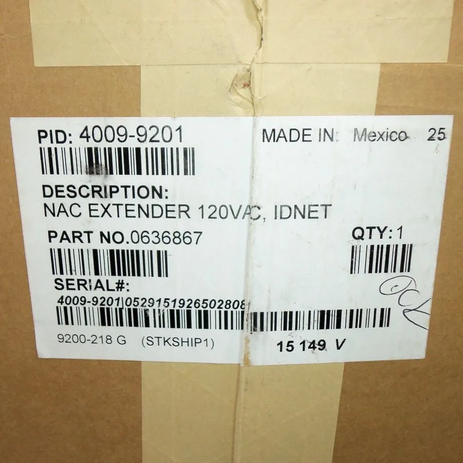 Объектив Simplex 4009-9201 IDNet NAC Extender Panel 120VAC Fire Alarm Panel