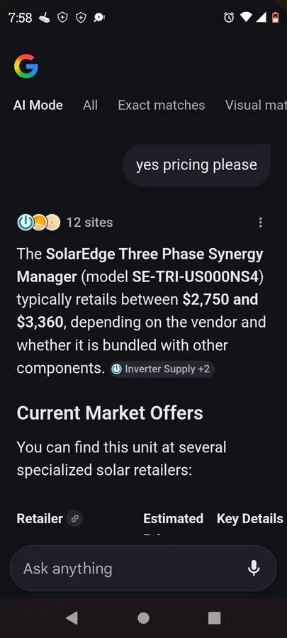 Инвертор Solar Edge Inverter SE-TRI-USOONS4 Three Phase Synergy Inverter — фото лота 1