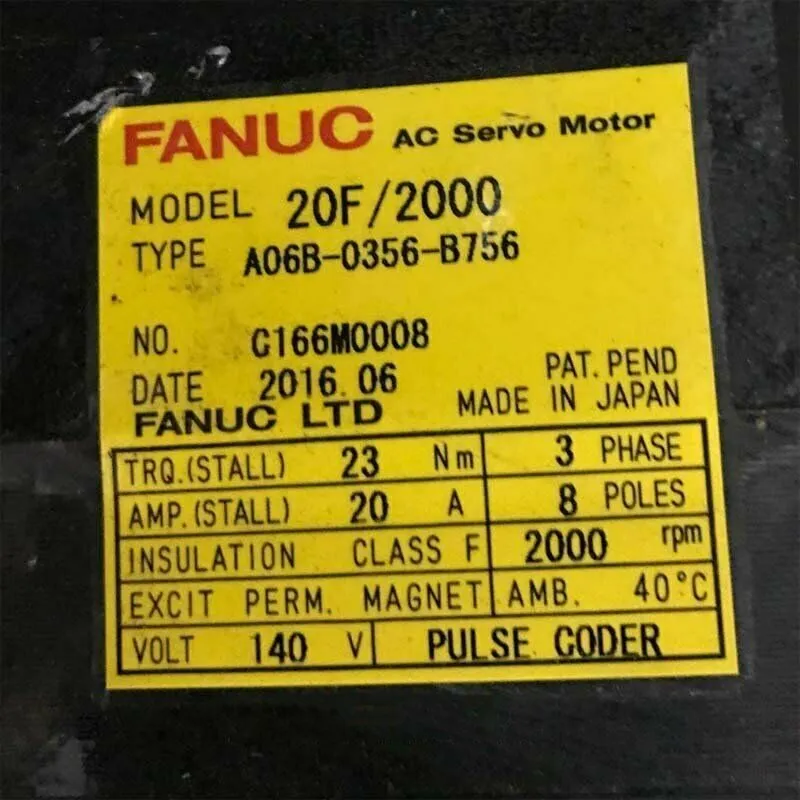 Серводвигатель Fanuc CNC A06B-0356-B756 20AMP AC Servo Motor