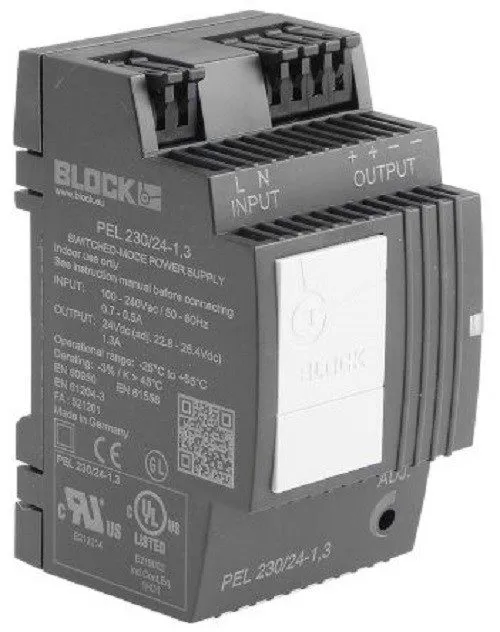 Блок питания Block 3 Switch Mode DIN Rail Panel Mount 3 Power Supply PEL230/24-1