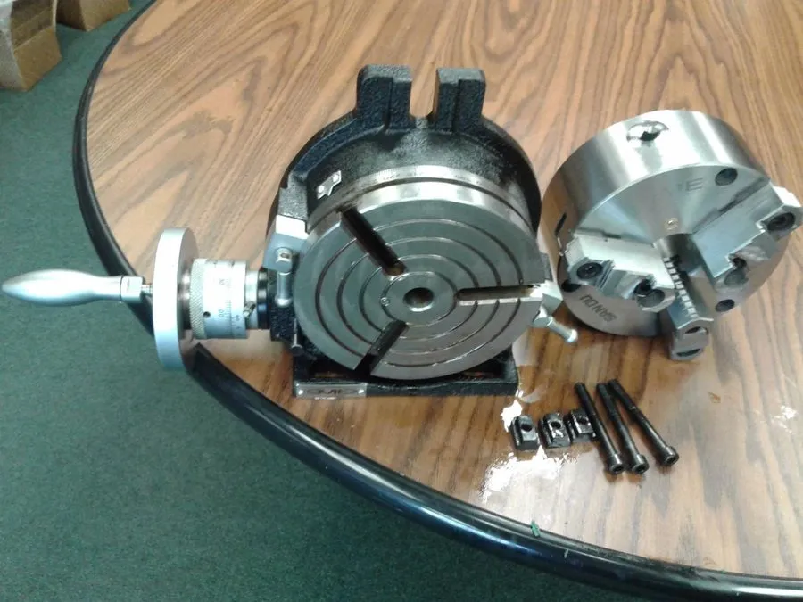 Поворотный стол 6" HORIZONTAL & VERTICAL ROTARY TABLE w. 6" 3-jaw chuck front mo — фото лота 2