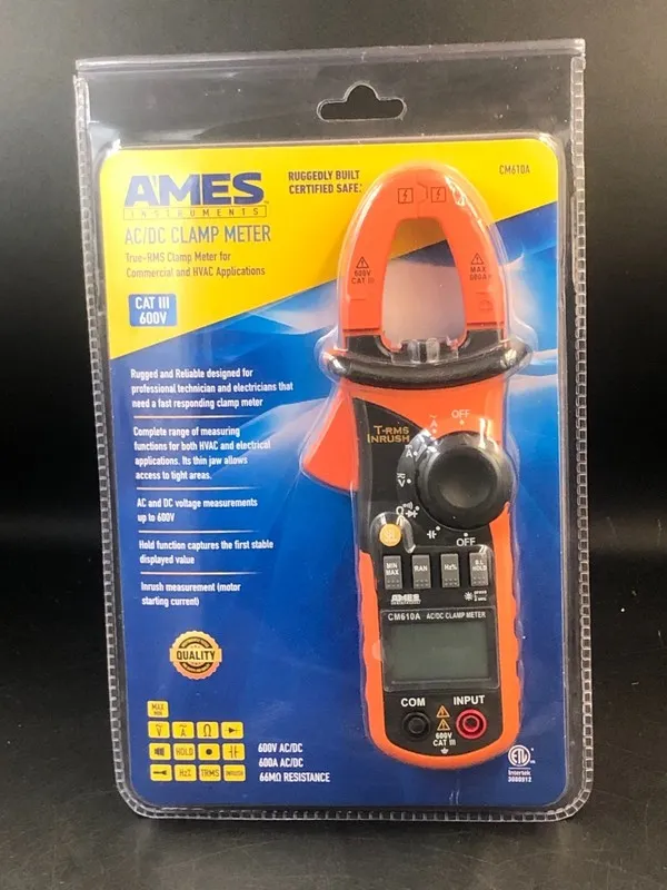 Тестер Ames Instruments CM610A True RMS AC/DC Clamp Meter Inrush CAT III 600V