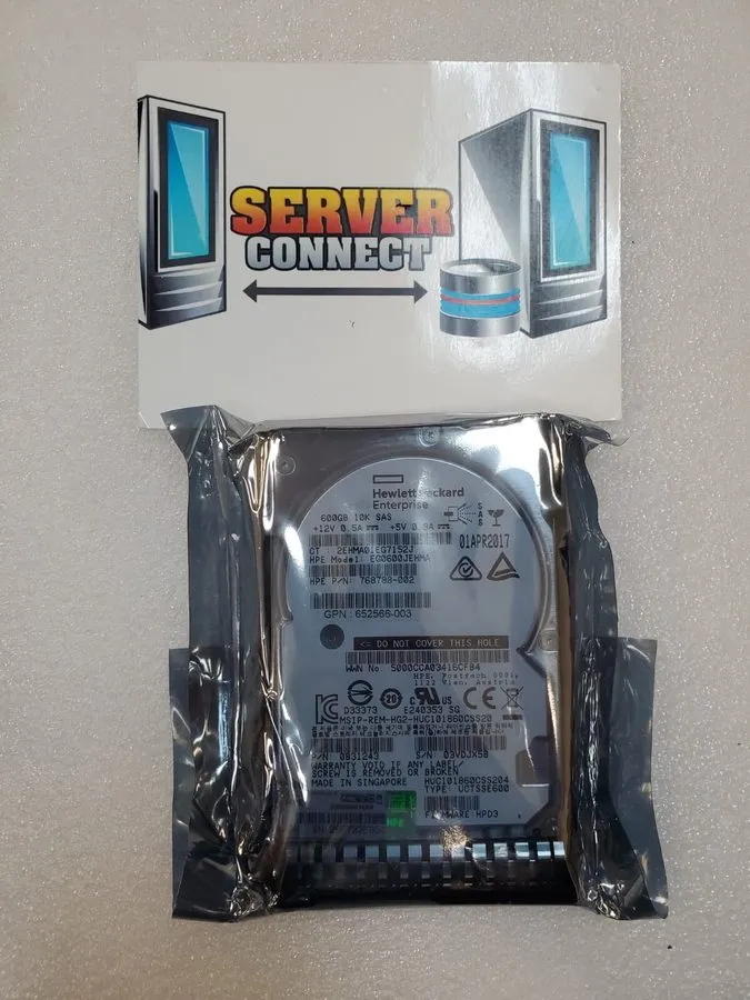 Жёсткий диск HPE 652583-B21 653957-001 600GB 10K 2.5" SAS 6G SC ENT HDD Hard Dri