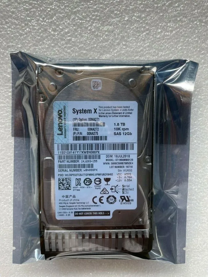 Жёсткий диск 00NA271 Lenovo IBM 1.8TB 10K 12GBps SAS 2.5" G3HS 512e HDD 00NA272 