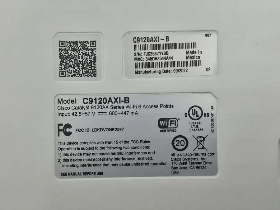 Точка доступа Wi-Fi Cisco C9120AXI-B Catalyst 9120AX Wi-Fi 6 802.11ax Access Poi — фото лота 2