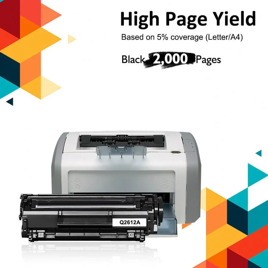 Принтер 4PK Q2612A HP12A Toner Cartridge HP Laser Jet 1018 1022 3050Z Printer Bl