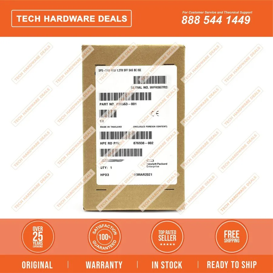 Жёсткий диск P30563-001 HPE 1.2TB 2.5" SAS 10K 12G Gen10 Plus V2 HDD Hard Drive