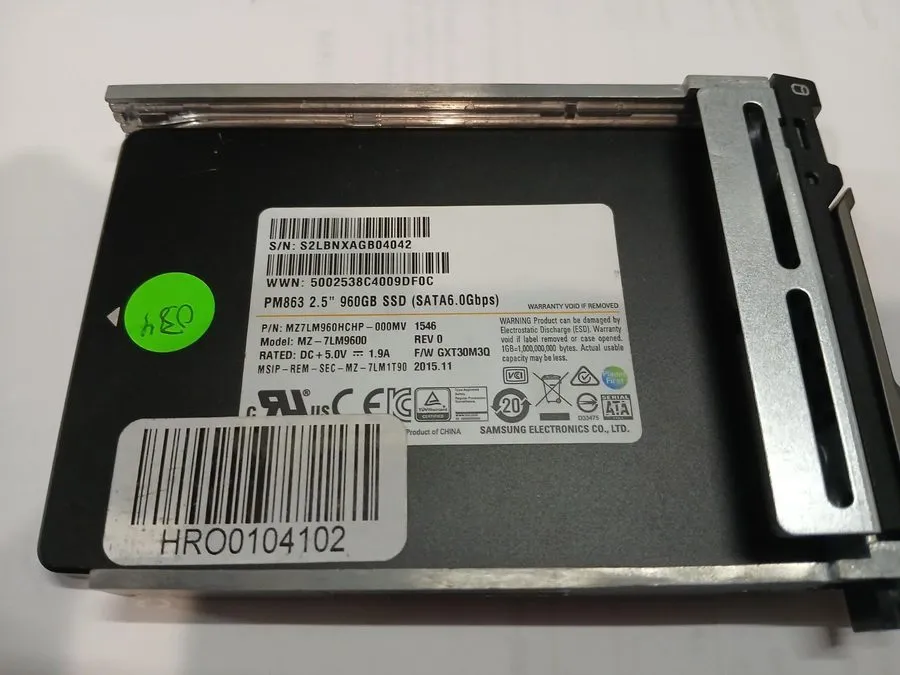 SSD-накопитель Samsung PM863 960GB SSD Drive 2.5" SATA MZ-7LM9600 Low Usage
