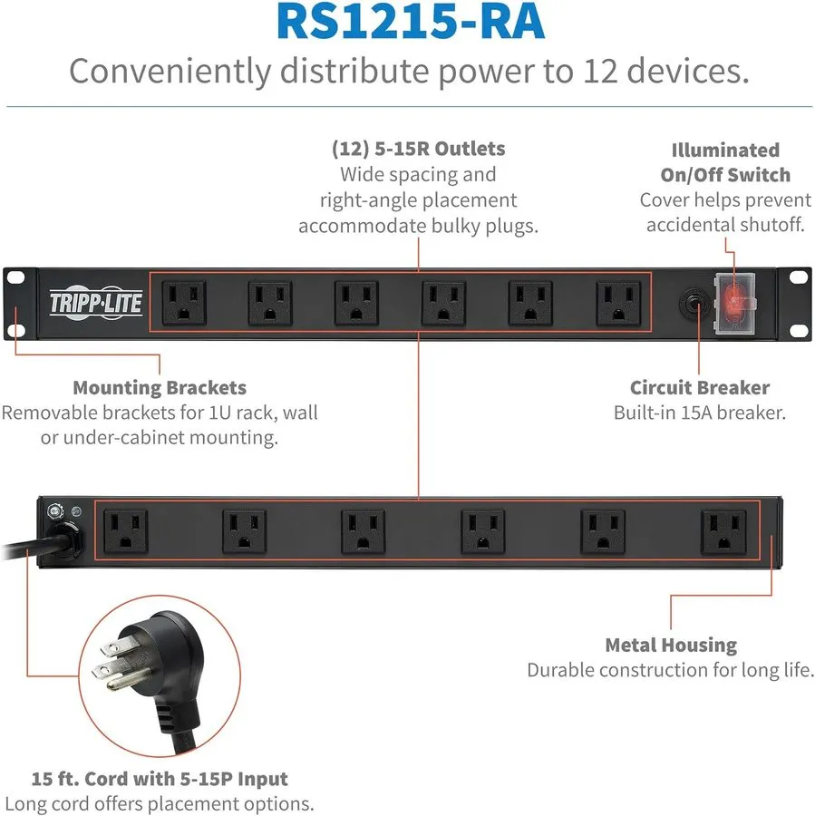ИБП Tripp Lite 12-Outlet Rackmount Power Strip (120V, 15A)