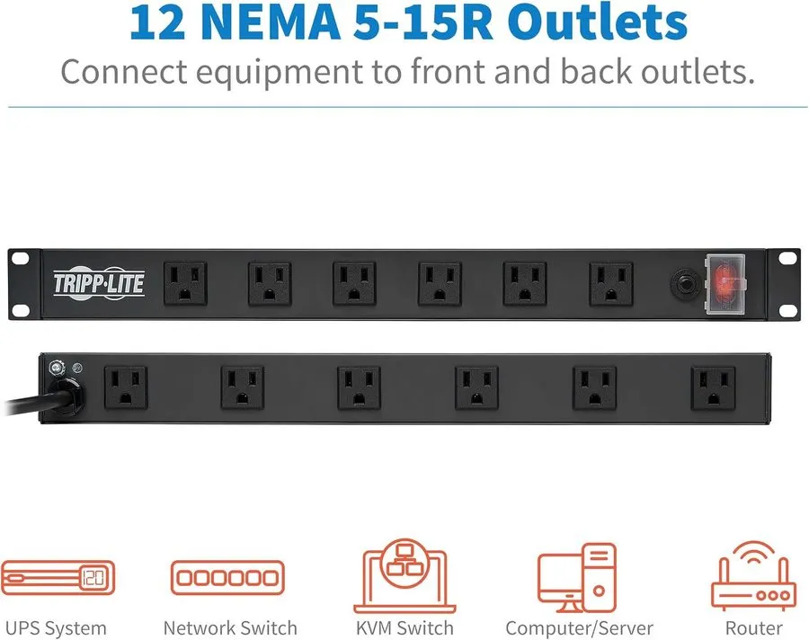 ИБП Tripp Lite 12-Outlet Rackmount Power Strip (120V, 15A) — фото лота 2