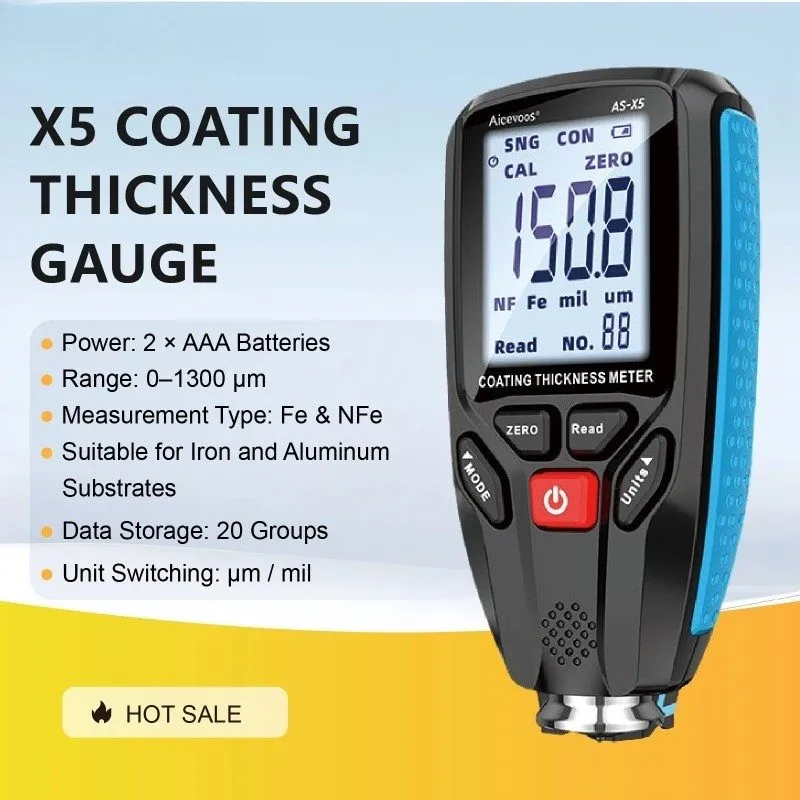 Толщиномер Paint Thickness Gauge 0-1300um Fe NFe Coating Thickness Meter Car Pai