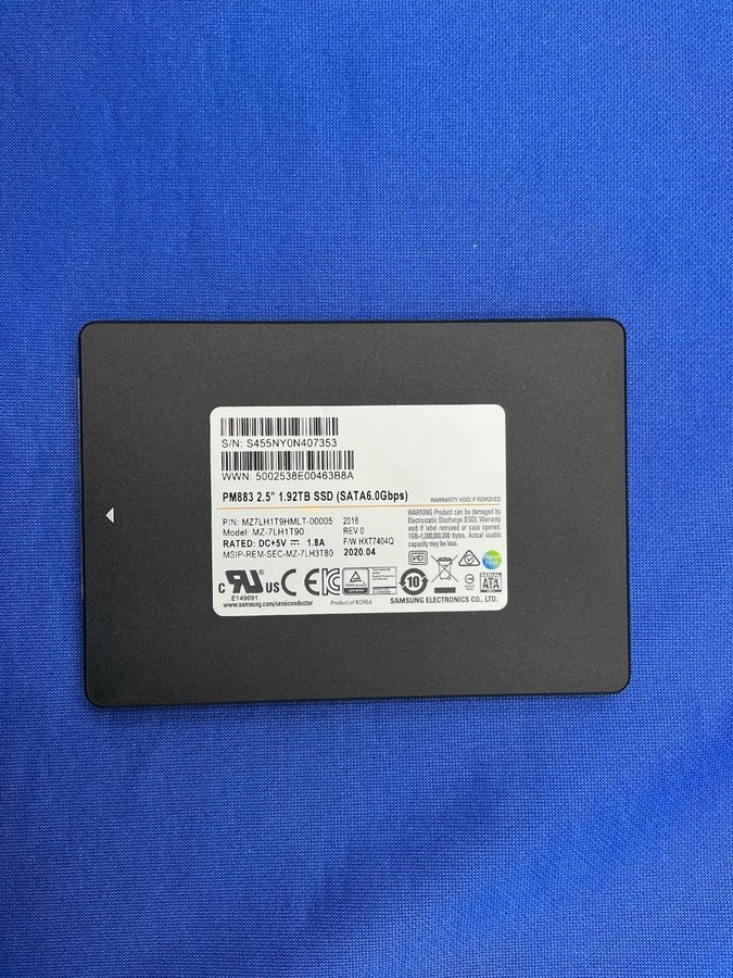 SSD-накопитель MZ7LH1T9HMLT-00005 Samsung PM883 1.92TB SATA 6Gbps RI 2.5" SSD MZ