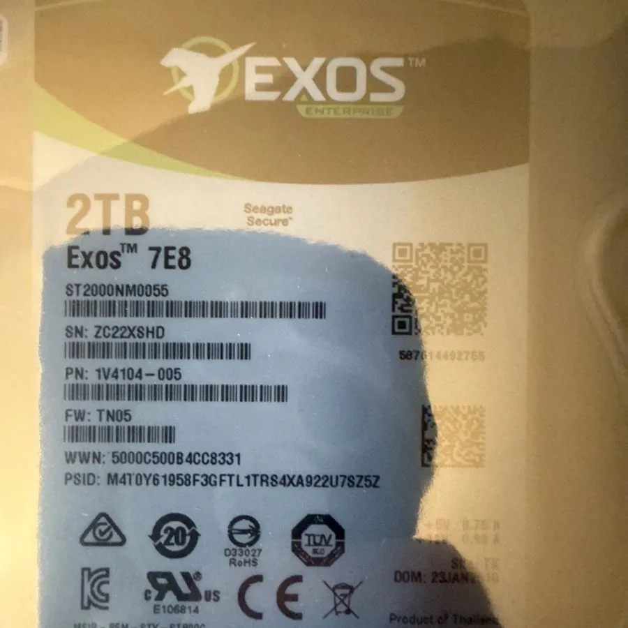 Жёсткий диск Seagate EXOS ST2000NM0055 2TB 128MB 7200RPM 3.5" SATA III Enterpris — фото лота 1