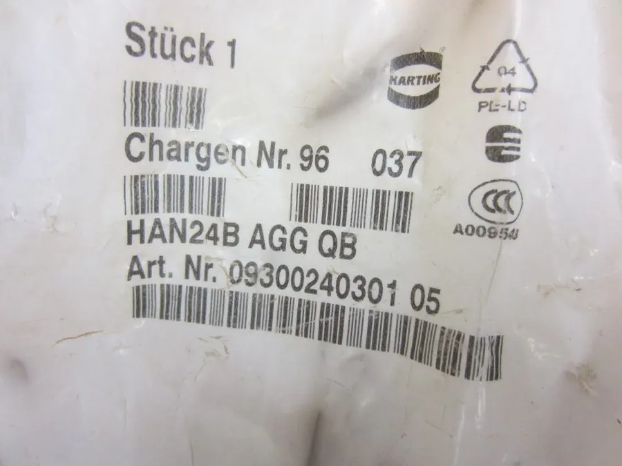 Разъём HARTING HAN 24B-AGG-QB, HINGED HOUSING CONNECTOR, 09300240301