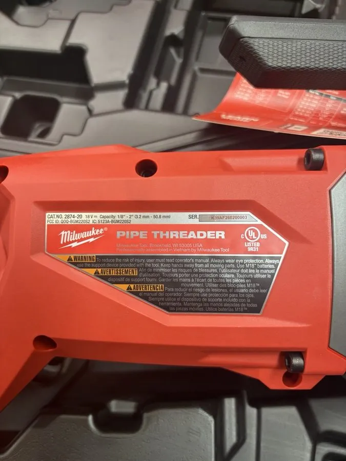 Режущий инструмент Milwaukee M18 FUEL 2874-20 ONE-KEY Pipe Threader NPT 1/2-2in