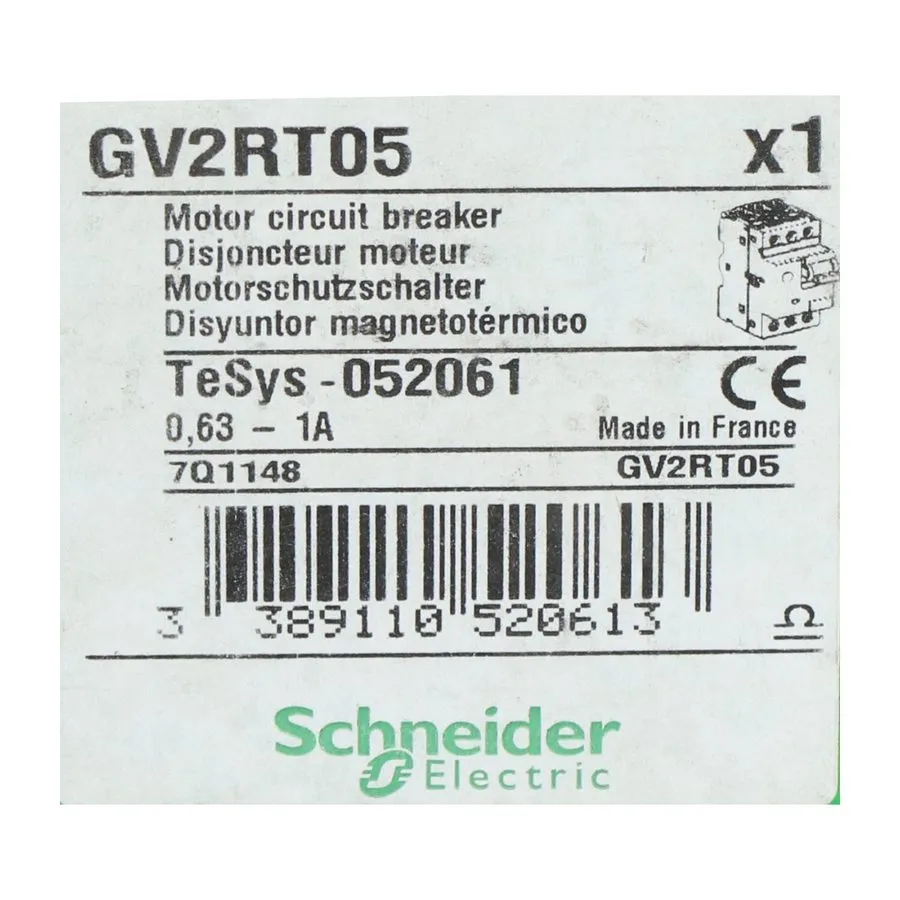 Автоматический выключатель Telemecanique GV2-RT05 Motor Circuit Breaker 0.63-1A