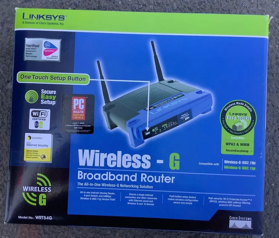 Маршрутизатор LINKSYS WIRELESS -G BROADBAND ROUTER (WRT54G) 2.4 GHz/ 802.11g -4 