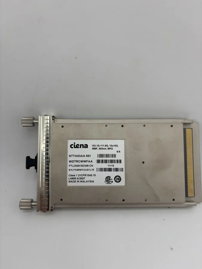 Трансивер NTTA03AA 001 CIENA CORPORATION CFP TRCVR ACTIVFLEX 6500 TRANSCEIVER 10 — фото лота 1