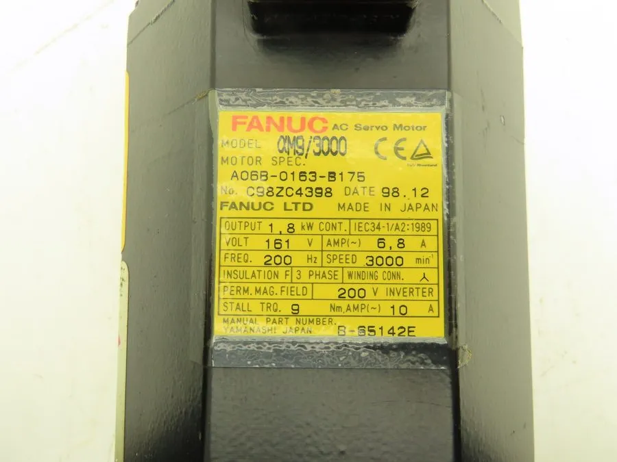 Серводвигатель REPAIRED FANUC A06B-0163-B175 AC SERVO MOTOR 1.8kW 3000RPM