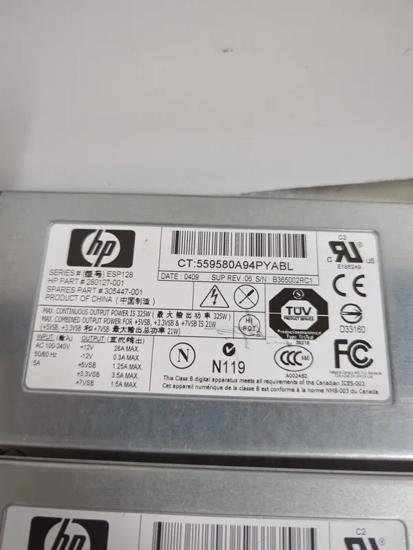 Блок питания HHP Proliant DL360 G3 Server power supply 325 Watt 280127-001 30544