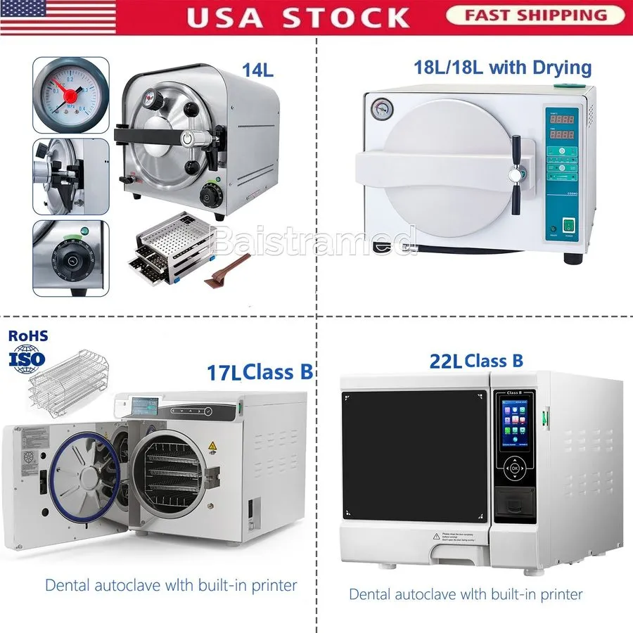 Стерилизатор 18L/22L Dental Autoclave Steam Sterilizer/Medical Class B Steriliza