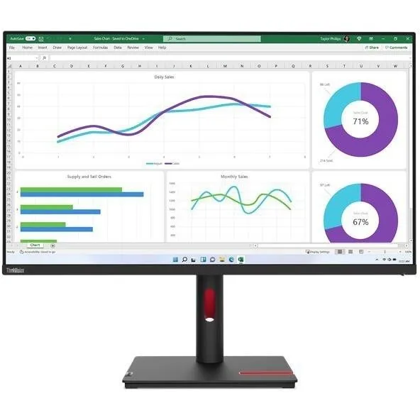 Монитор Lenovo ThinkVision T32h-30 32" Class WQHD LED Monitor 16:9 Raven Black