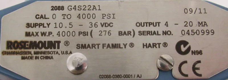 Датчик давления ROSEMOUNT 2088-G4S22A1 PRESSURE TRANSMITTER