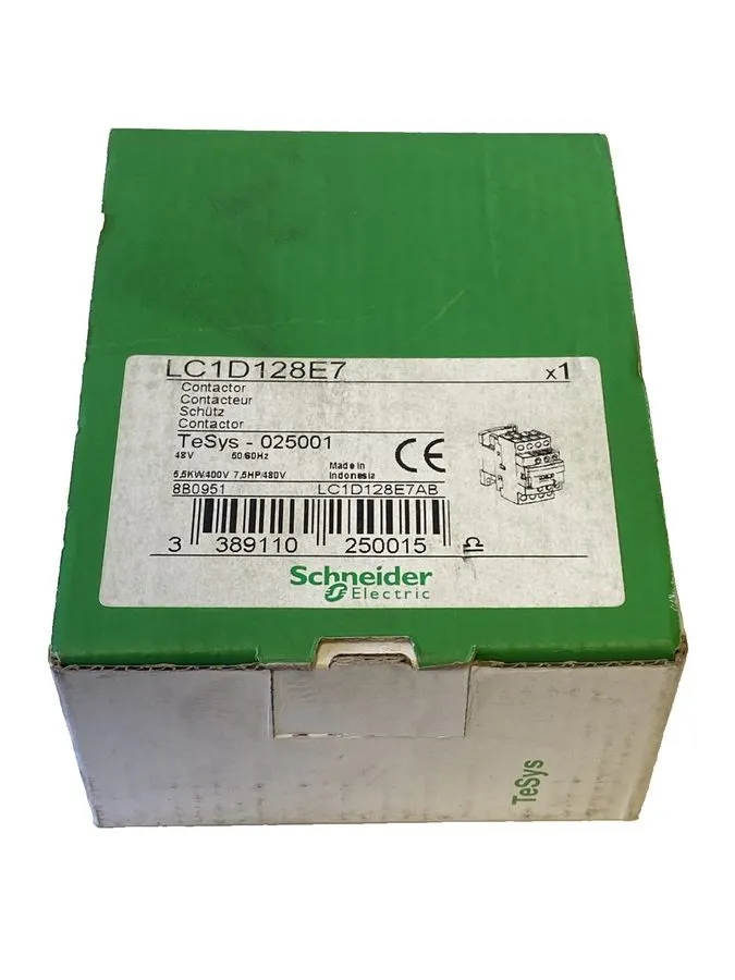 Контактор Schneider Electric LC1D128E7 TeSys D Contactor 4-Pole 2S+2NO 25A 48V A
